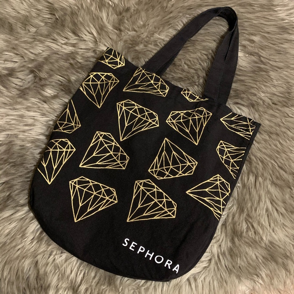 Sephora Black Shopping Tote Bag Canvas Reusable